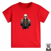Kids Rebel Biker Skeleton Graphic T-Shirt - Image 10