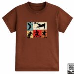 Kids Soccer Action Panels Retro Graphic T-Shirt