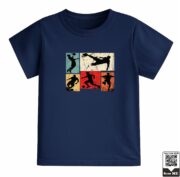 Kids Soccer Action Panels Retro Graphic T-Shirt - Image 8
