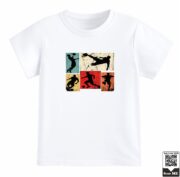 Kids Soccer Action Panels Retro Graphic T-Shirt - Image 11