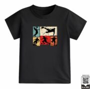 Kids Soccer Action Panels Retro Graphic T-Shirt - Image 12