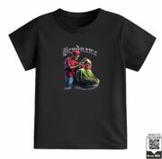 Kids Brandname Skeleton Barber Graphic T-Shirt - Image 11