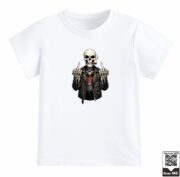 Kids Rebel Biker Skeleton Graphic T-Shirt - Image 11