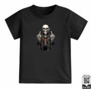Kids Rebel Biker Skeleton Graphic T-Shirt - Image 12