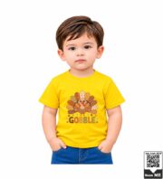 Gobble Turkey Thanksgiving Kids T-Shirt - Image 2