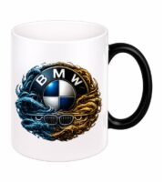 BMW Blue and Gold Smoke Logo Heat-Changing Magic Coffee Mug - Image 3
