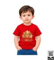 Gobble Turkey Thanksgiving Kids T-Shirt - Image 5