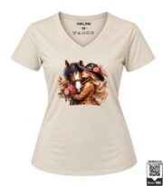 Fall Trench Coat Girl and Horse Women's V-Neck T-Shirt - Image 8