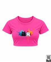 Cute Cats Watercolor Splash Crop Top - Image 7