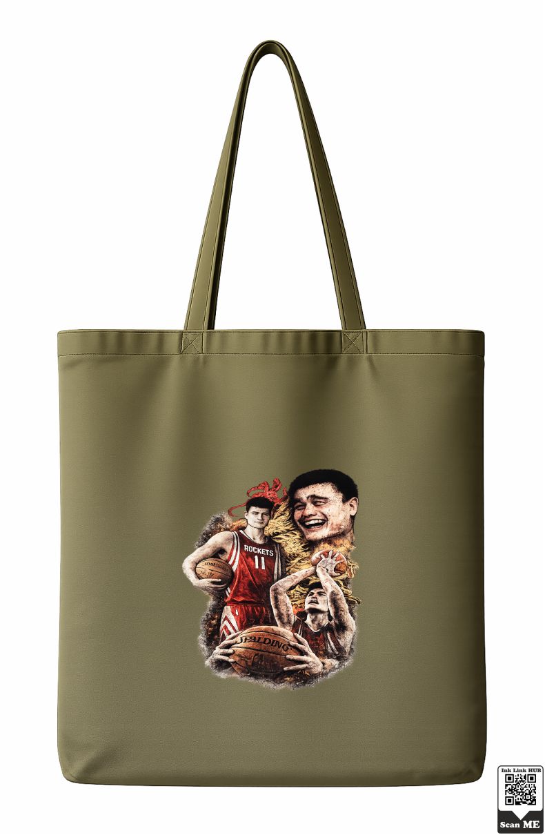 Group of 2 Objects (25) Yao Ming Houston Rockets Basketball Legend Tote Bag - Image 1