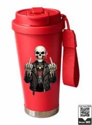 Rebellious Biker Skeleton Stainless Steel Travel Mug - Image 7