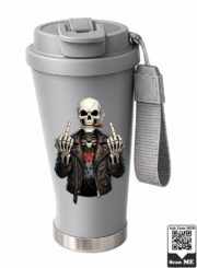 Rebellious Biker Skeleton Stainless Steel Travel Mug - Image 8