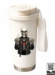 Rebellious Biker Skeleton Stainless Steel Travel Mug - Image 9