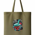 Shut Up Graffiti Hand Pop Art Tote Bag