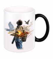 Dreamer Double Exposure Sunset and Birds Heat-Changing Magic Coffee Mug - Image 2