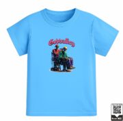 Kids Godvalley Skeleton Barber Graphic T-Shirt - Image 3