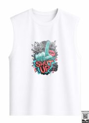 Shut Up Graffiti Hand & Lips Sleeveless Vest - Image 7
