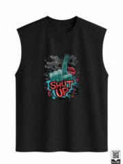 Shut Up Graffiti Hand & Lips Sleeveless Vest - Image 6