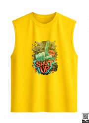 Shut Up Graffiti Hand & Lips Sleeveless Vest - Image 4