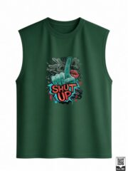 Shut Up Graffiti Hand & Lips Sleeveless Vest - Image 2