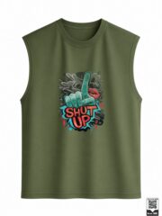 Shut Up Graffiti Hand & Lips Sleeveless Vest