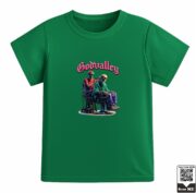 Kids Godvalley Skeleton Barber Graphic T-Shirt - Image 4