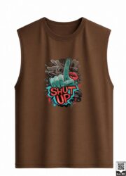 Shut Up Graffiti Hand & Lips Sleeveless Vest - Image 9