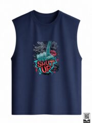 Shut Up Graffiti Hand & Lips Sleeveless Vest - Image 8