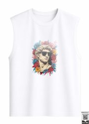 Greek Statue Floral Sunglasses Sleeveless Vest - Image 2