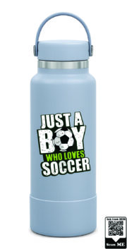 Just A Boy Who Loves Soccer Stainless Steel Water Bottle - Image 2