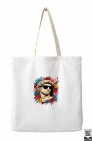 Cool Greek Statue With Sunglasses Floral Tote Bag - Image 10