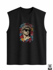 Greek Statue Floral Sunglasses Sleeveless Vest - Image 3