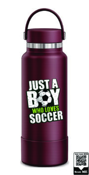 Just A Boy Who Loves Soccer Stainless Steel Water Bottle