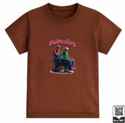Kids Godvalley Skeleton Barber Graphic T-Shirt - Image 5