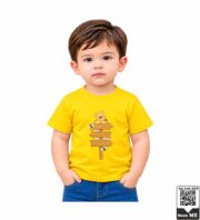 Cute Bear on Wooden Sign Kids T-Shirt