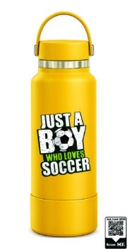 Just A Boy Who Loves Soccer Stainless Steel Water Bottle - Image 8