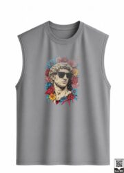 Greek Statue Floral Sunglasses Sleeveless Vest - Image 9