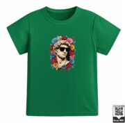Kids Classical Statue With Sunglasses Floral Graphic T-Shirt - Image 6