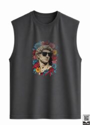 Greek Statue Floral Sunglasses Sleeveless Vest - Image 10