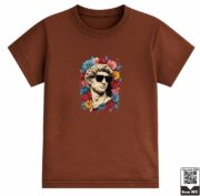 Kids Classical Statue With Sunglasses Floral Graphic T-Shirt - Image 7