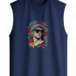Greek Statue Floral Sunglasses Sleeveless Vest