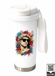 Cool Statue With Floral Crown Stainless Steel Travel Mug - Image 10