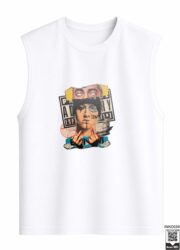 Rebellious Rap Icon Collage Sleeveless Vest - Image 2