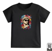 Kids Classical Statue With Sunglasses Floral Graphic T-Shirt - Image 12