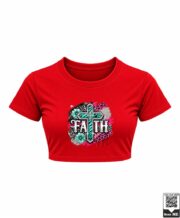 Faith Cross Floral Leopard Crop Top - Image 3