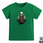 Kids Rebel Biker Skeleton Graphic T-Shirt
