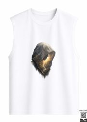 Hooded Forest Silhouette Sleeveless Vest - Image 2