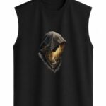 Hooded Forest Silhouette Sleeveless Vest