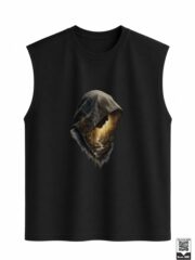 Hooded Forest Silhouette Sleeveless Vest
