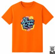 Kids Be Authentic Motivational Graphic T-Shirt - Image 3